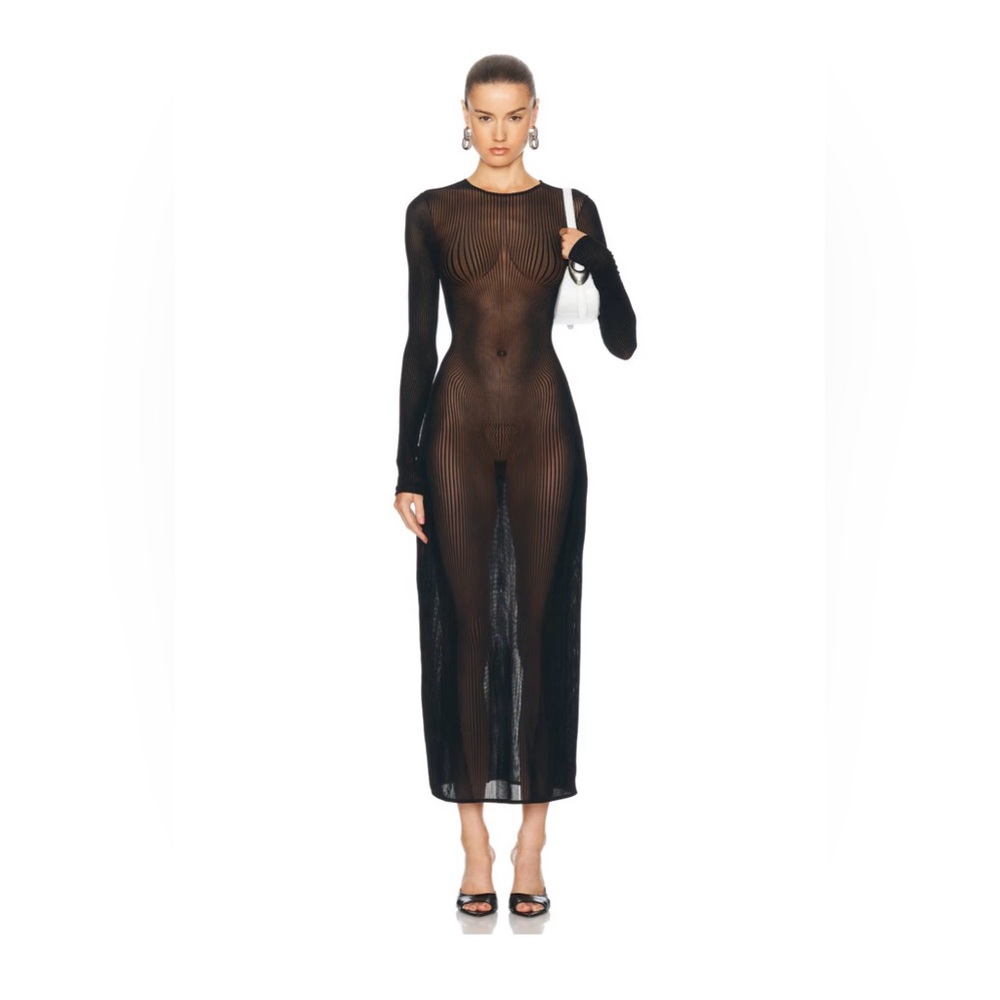 Jean Paul Gaultier Morphing Pinstripes Long Dress
